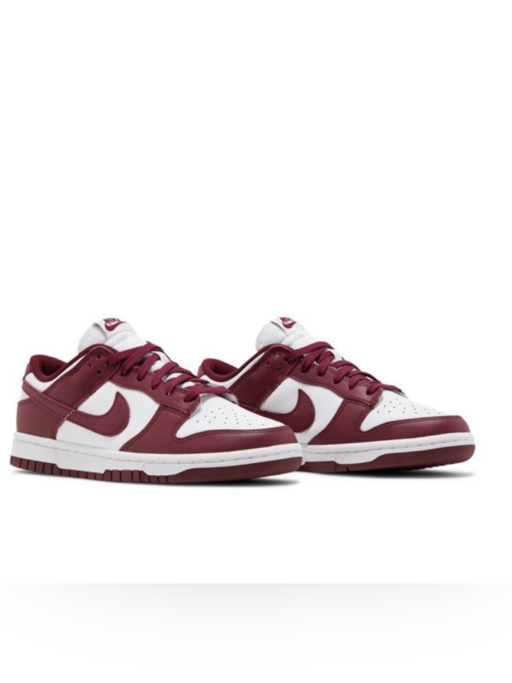 Nike Women’s Dunk Low size 6 — White and Maroon “Beetroot”